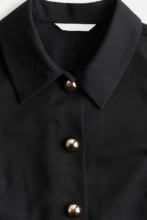 Twill shirt dress - black