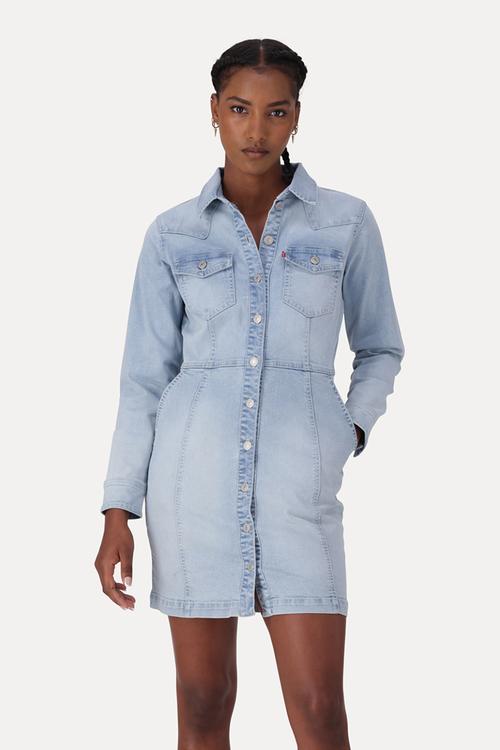 Flynn western c dress za - blue 