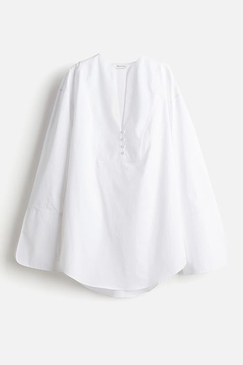 Loose-fit tuxedo shirt - white