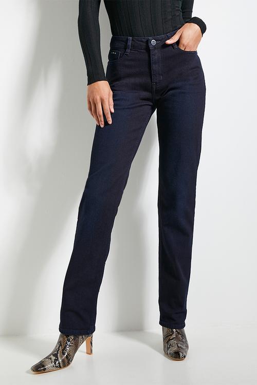 Lauren: Mid Waist Straight Leg - Dark Indigo