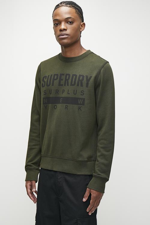 Surplus graphic crew- Washed Dark Olive