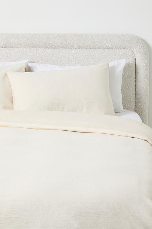 Cotton Matelasse Duvet Set - White