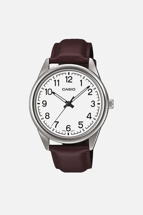 Analog dial red leather - burgandy