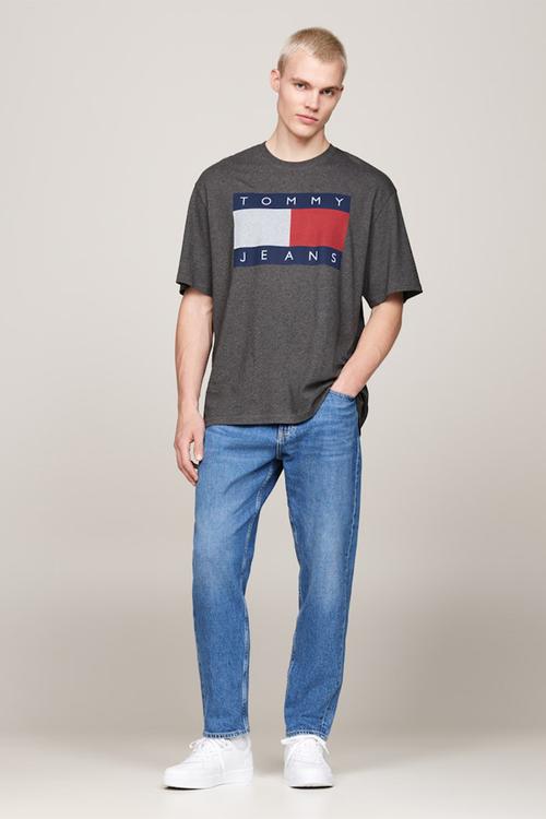 Tjm Rlx Melange Flag Tee - New Charcoal Melange