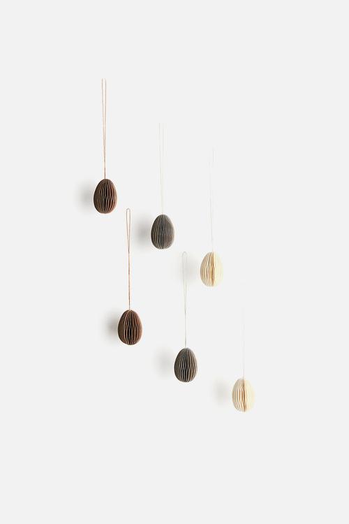 6 Pack easter decorations - white