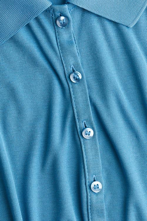 Fitted polo shirt - blue