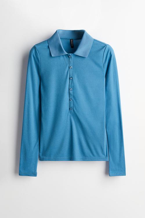 Fitted polo shirt - blue