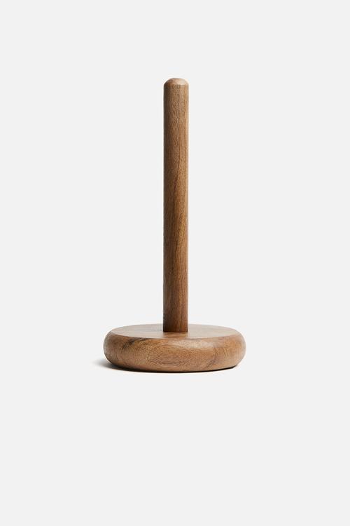 Wooden paper towel holder - brown