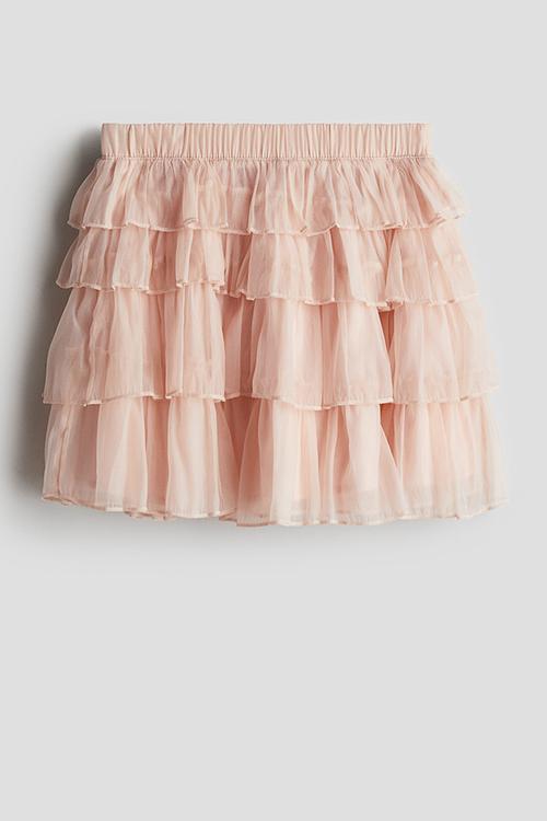 Flounced organza skirt - light pink
