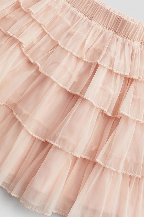 Flounced organza skirt - light pink
