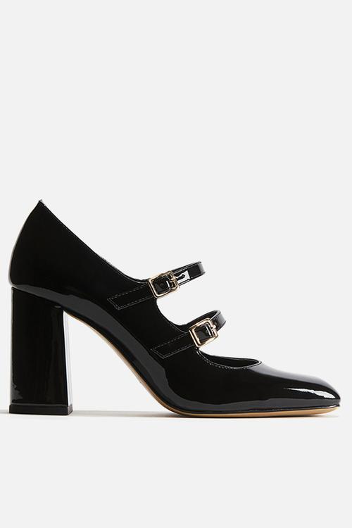 Patent court shoes - black