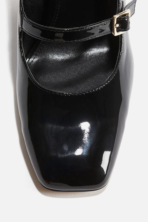 Patent court shoes - black