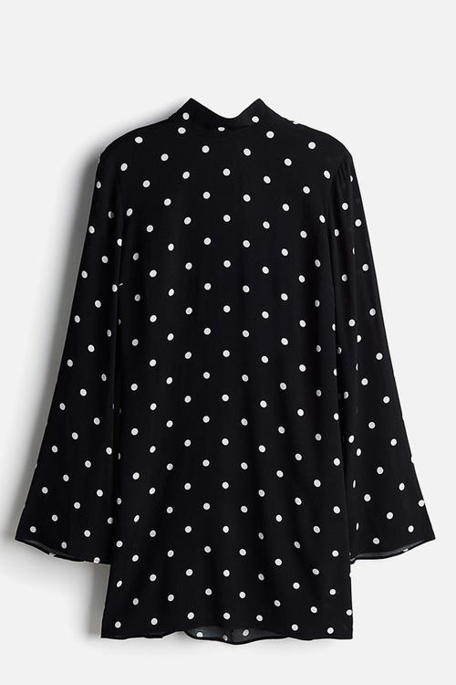 Tie-detail open-back dress - black,multi
