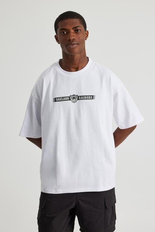 Heavyweight Box Fit Nfl Tshirt- Lcn Nfl White/ Raiders Y2K