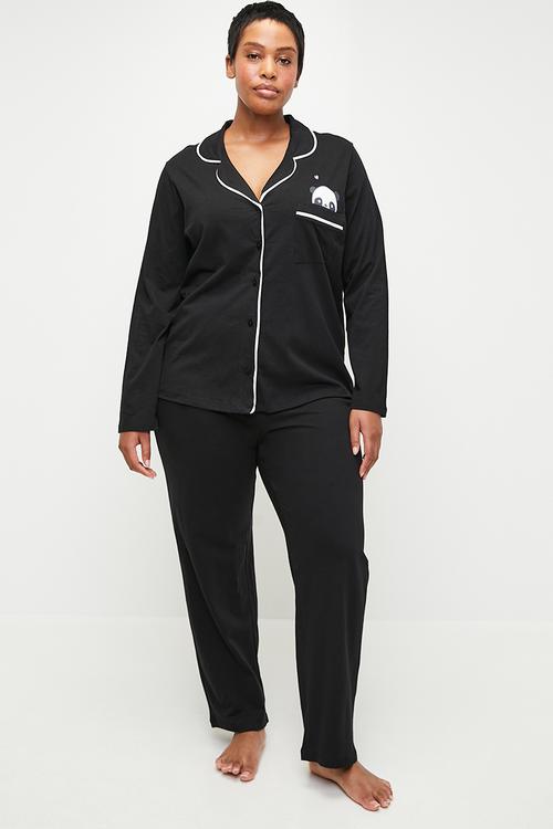 Panda print pajama - black 