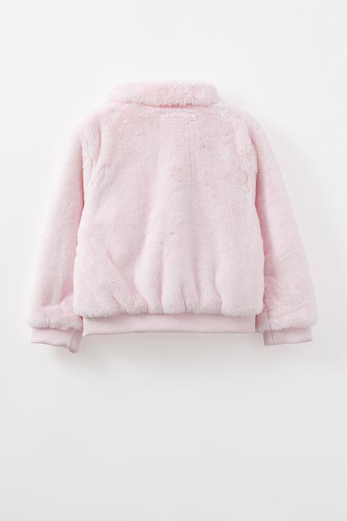 Nicole faux fur jacket - tea party pink