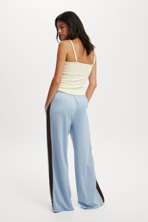 Retro super wide leg pant - dusk blue/chocolate