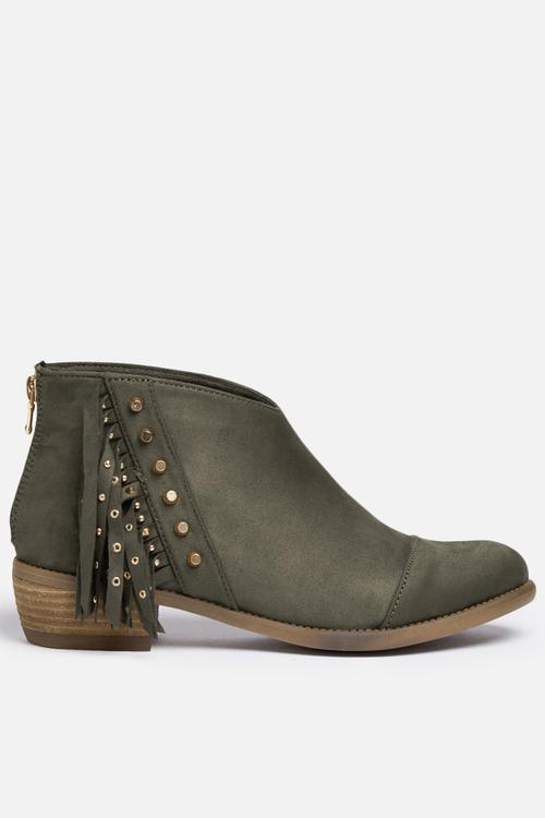 Fringe ankle boot
