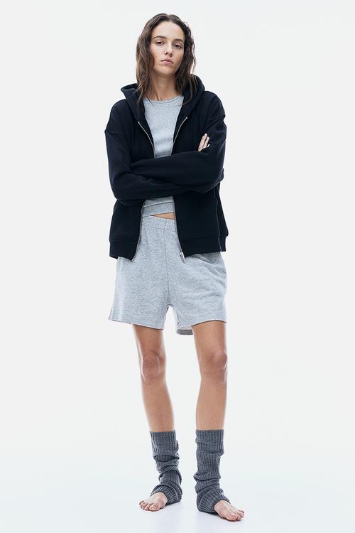 Zip-through hoodie - black