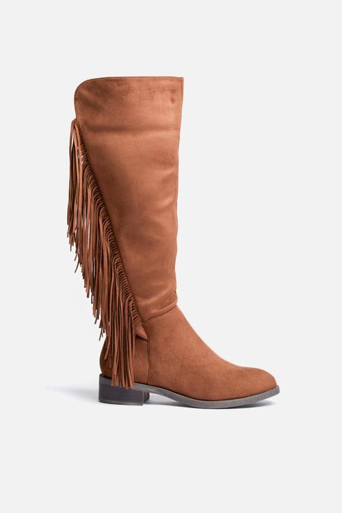 Flat fringe knee high