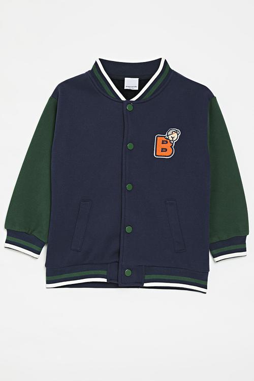 Colour block baseball jacket - multi