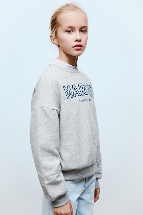 Sweatshirt marine - lt pastel grey