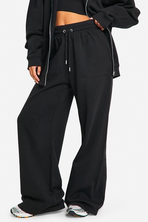 Dsgn Studio Embroidered Wide Leg Jogger - Black