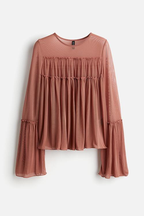 Layered mesh top - apricot
