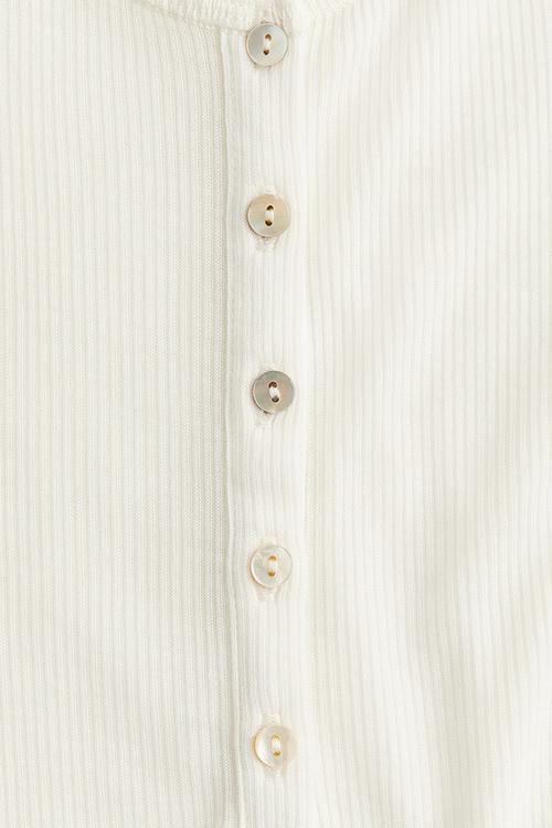 Short-sleeved henley top - white