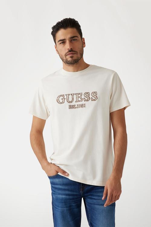 SS CN GUESS Embro Tee - Vanilla Cream