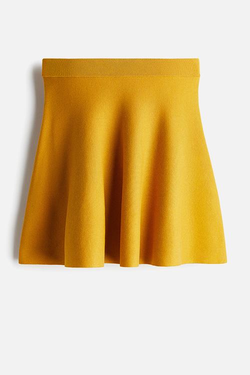 Knitted skater skirt - yellow