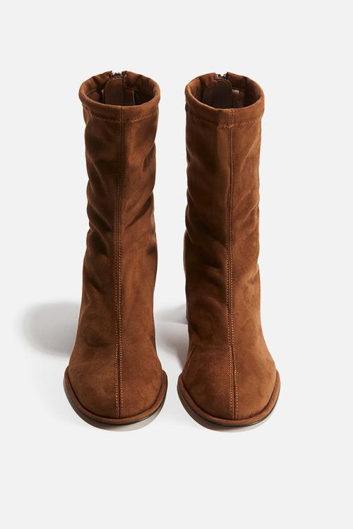 Ankle-high sock boots - brown