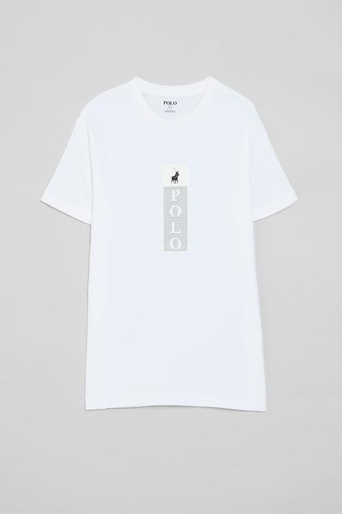 Boys thabang printed short sleeve tee - white