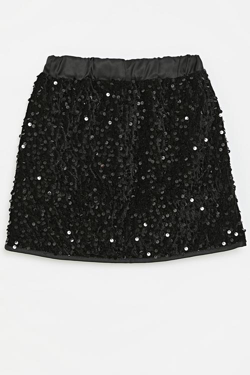 Sequined skirt-black