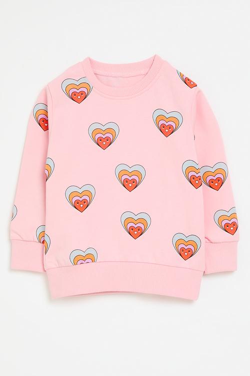 Printed sweat top - pink