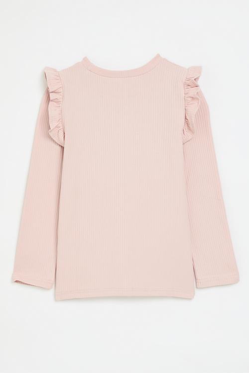 Printed frilled top - pink