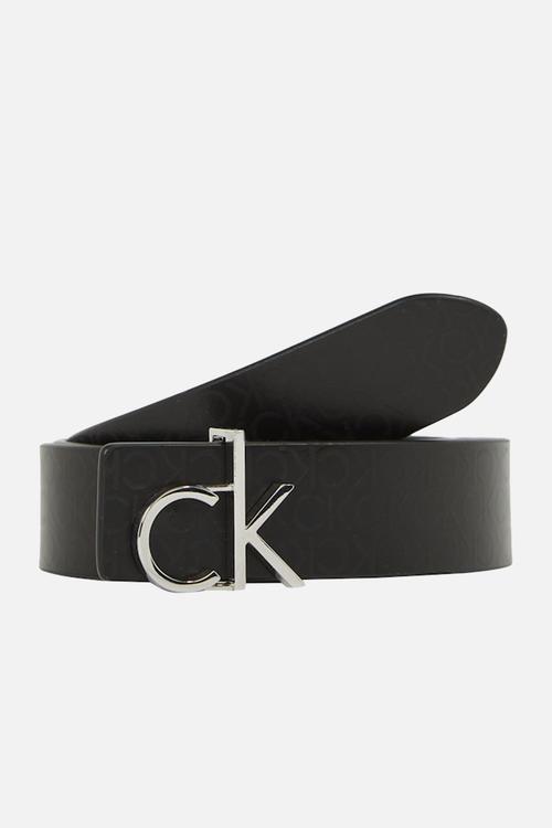 Ck thin belt 1.5cm pebble - pvh black