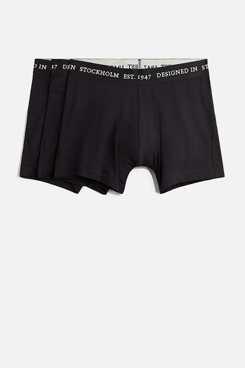 3-pack mid trunks with lycra® - black