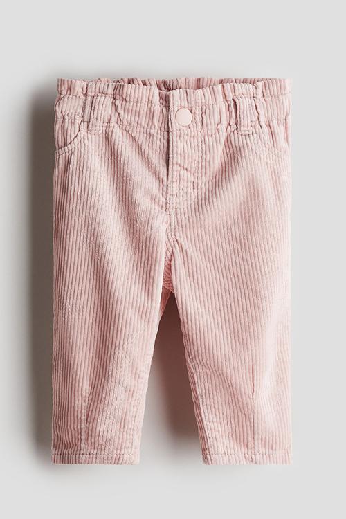 Cotton corduroy trousers - light pink