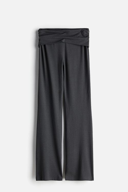 Flared jersey trousers - dark grey