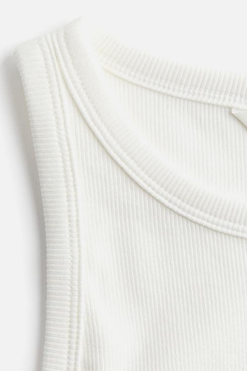 Cropped vest top - white