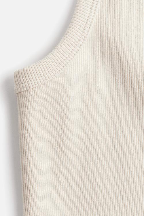 Cropped vest top - light beige