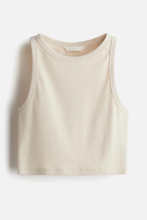 Cropped vest top - light beige
