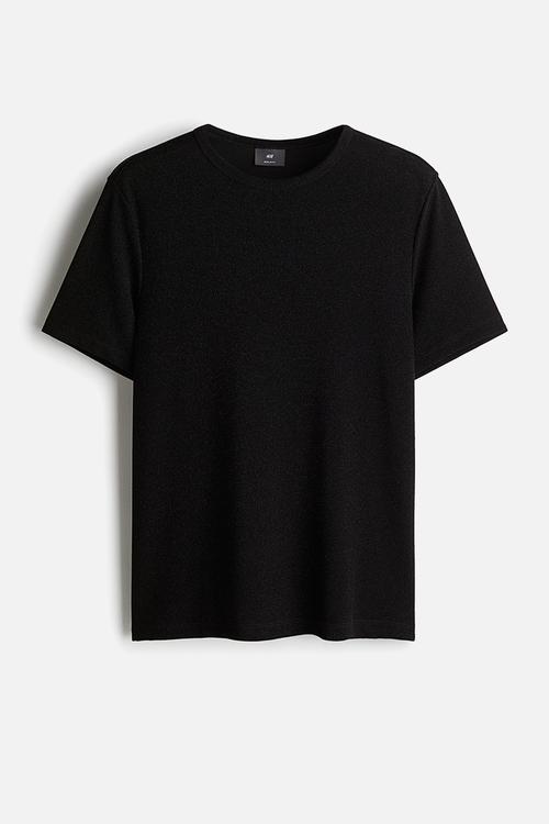 Regular fit glittery t-shirt - black