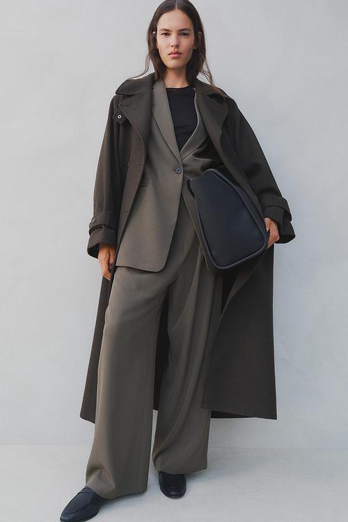 Wide trousers - khaki green