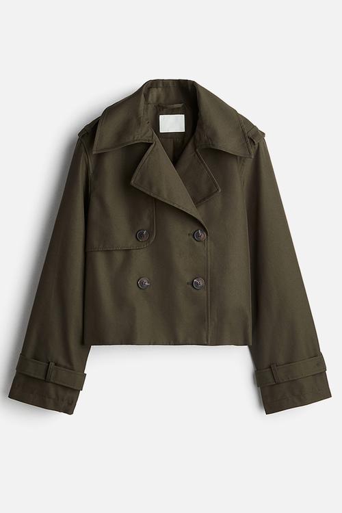 Trench-look jacket - dark khaki green