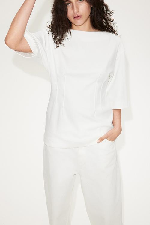 Waisted T-shirt - white