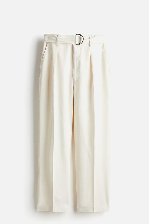 Belted trousers - white