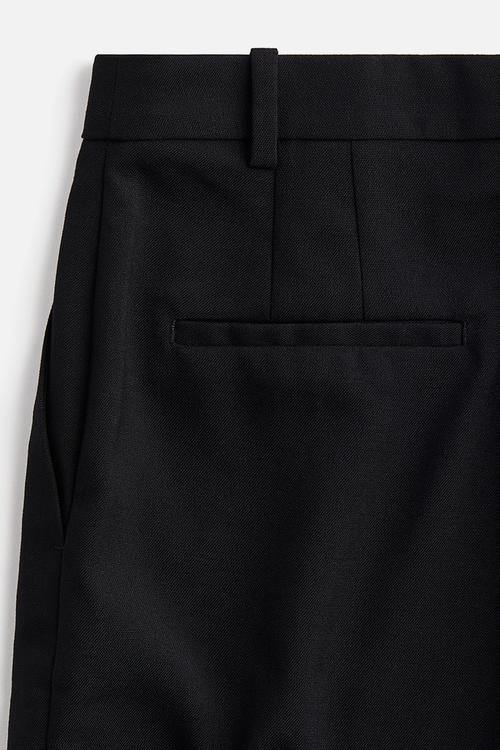 Straight tailored trousers - black