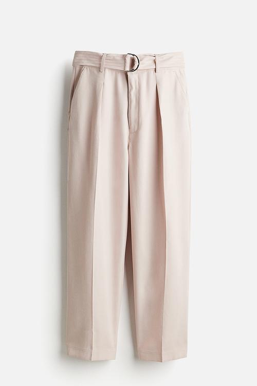 Belted trousers - powder pink